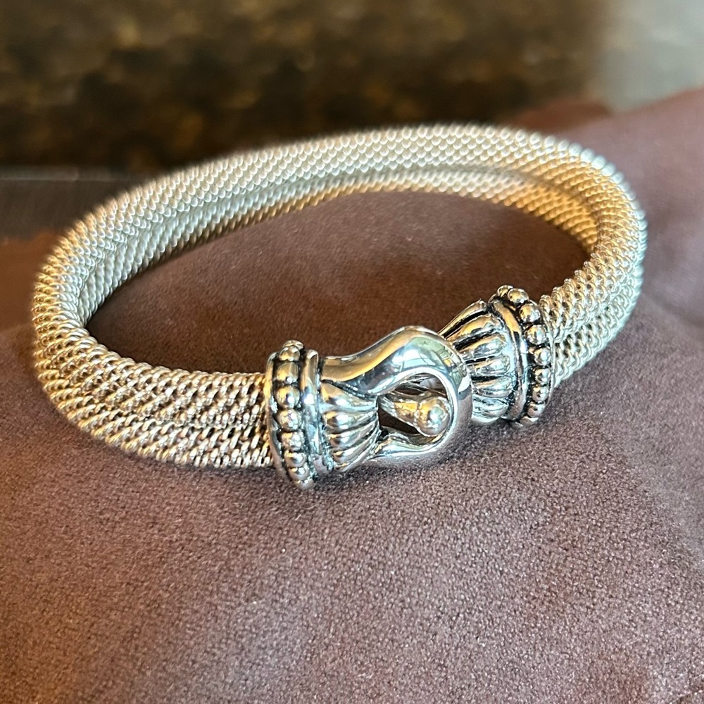 Sterling Silver Joseph Esposito mesh cuff bracelet